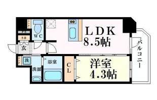 プレサンス心斎橋ルティアの物件間取画像